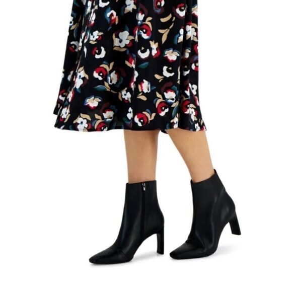 ALFANI - 🎉HP🎉 NIB - L Sz 9.5 Terrie Faux Leather Block Heel Ankle Booties/Black - Picture 10 of 16